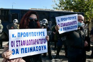 Σταφιδοπαραγωγοί σε συγκέντρωση διαμαρτυρίας