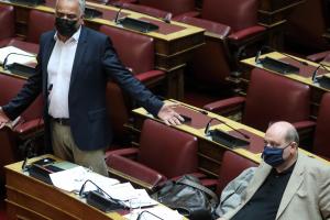 Πάνος Σκουρλέτης και Νίκος Φίλης στη Βουλή