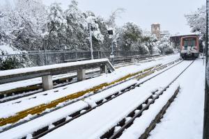 Χιόνια στον ΗΣΑΠ