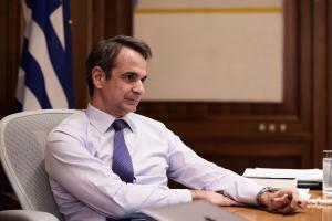 Ο Κυριάκος Μητσοτάκης στο Μέγαρο Μαξίμου
