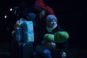 Πρόσφυγες στα σύνορα Ουκρανίας – Πολωνίας στην πόλη Μεντίκα, 9 Μαρτίου 2022.