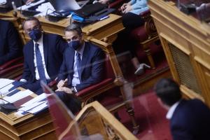 Χρήστος Σταϊκούρας, Κυριάκος Μητσοτάκης και Αλέξης Τσίπρας