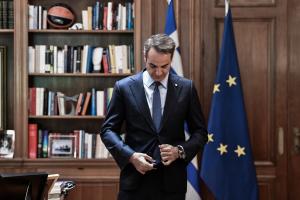 Ο Κυριάκος Μητσοτάκης στο Μέγαρο Μαξίμου