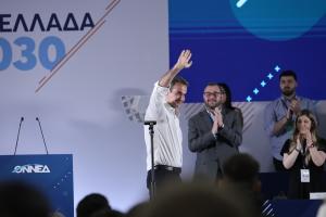 Ο Κυριάκος Μητσοτάκης στο συνέδριο της ΟΝΝΕΔ