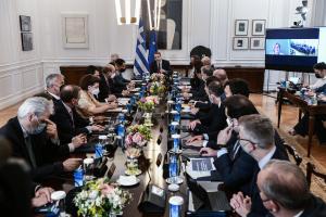Ο Κυριάκος Μητσοτάκης στο υπουργικό συμβούλιο