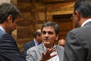 Κυριάκος Μητσοτάκης, Ευκλείδης Τσακαλώτος και Χρήστος Σταϊκούρας