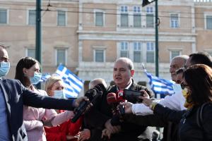 Δηλώσεις του Νίκου Φίλη έξω από τη Βουλή