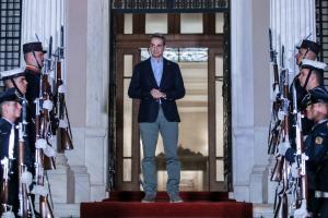 Ο Κυριάκος Μητσοτάκης στο Μέγαρο Μαξίμου