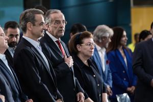 Αντώνης Σαμαράς, Κυριάκος Μητσοτάκης και Λίνα Μενδώνη