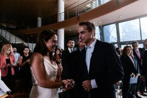 Ο Κυριάκος Μητσοτάκης και η Δόμνα Μιχαηλίδου