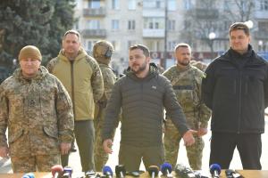 Ο Βολοντίμιρ Ζελένσκι στη Χερσώνα
