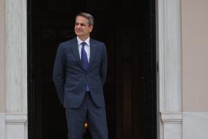 Ο Κυριάκος Μητσοτάκης στο Μέγαρο Μαξίμου