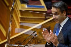 Ο Κυριάκος Μητσοτάκης στη Βουλή