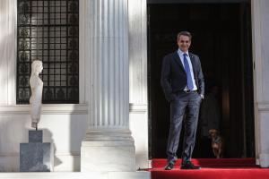Ο Κυριάκος Μητσοτάκης στο Μέγαρο Μαξίμου