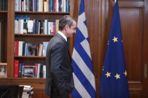 Ο Κυριάκος Μητσοτάκης στο Μέγαρο Μαξίμου