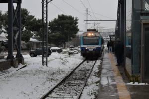 Τρένο χιόνι στον σιδηρόδρομο