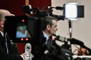 Ο Κυριάκος Μητσοτάκης σε συνέντευξη Τύπου