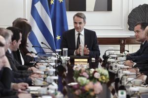 Ο Κυριάκος Μητσοτάκης στο υπουργικό συμβούλιο