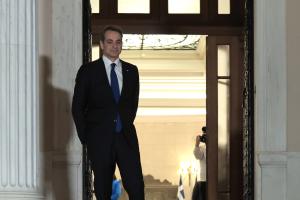 Ο Κυριάκος Μητσοτάκης στο Μέγαρο Μαξίμου