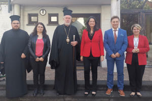 Η Ν. Κεραμέως με τον Μητροπολίτη Βελγίου Αθηναγόρα