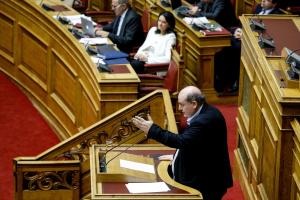 Ο Νίκος Φίλης στο βήμα της Βουλής
