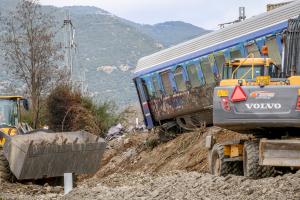 Ο συρμός μετά το δυστύχημα στα Τέμπη