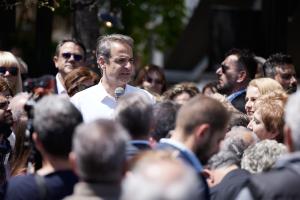 Ο Κυριάκος Μητσοτάκης σε ομιλία