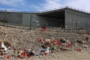 Το σημείο της σύγκρουσης των τρένων στα Τέμπη