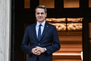 Ο Κυριάκος Μητσοτάκης στο Μέγαρο Μαξίμου