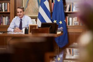 Ο Κυριάκος Μητσοτάκης στο Μέγαρο Μαξίμου