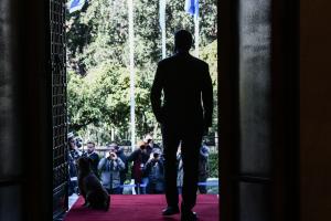 Ο Κυριάκος Μητσοτάκης στο Μαξίμου