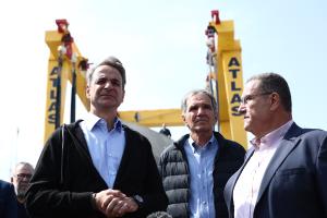 Ο Κυριάκος Μητσοτάκης στο Πέραμα
