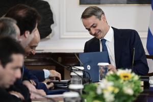 Ο Κυριάκος Μητσοτάκης στο υπουργικό συμβούλιο