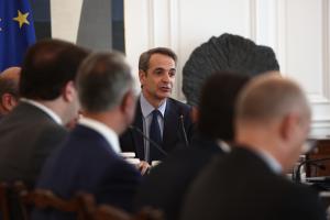 Ο Κυριάκος Μητσοτάκης στο υπουργικό συμβούλιο