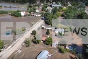 Εικόνα από drone από τα πλημμυρισμένα Τρίκαλα