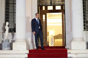 Ο Κυριάκος Μητσοτάκης στο Μέγαρο Μαξίμου
