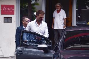 Ο Στέφανος Κασσελάκης στα γραφεία του ΣΥΡΙΖΑ - ΠΣ