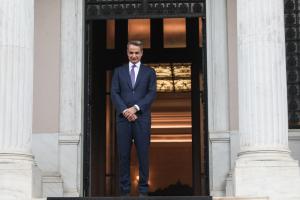 Ο Κυριάκος Μητσοτάκης στο Μέγαρο Μαξίμου