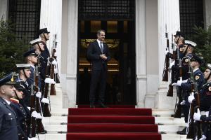 Ο Κυριάκος Μητσοτάκης στο Μέγαρο Μαξίμου