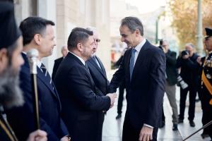 Χάρης Δούκας, Νίκος Χαρδαλιάς και Κυριάκος Μητσοτάκης