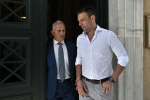 Ο Στέφανος Κασσελάκης και ο Ευάγγελος Αποστολάκης