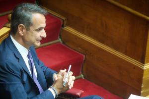 Ο Κυριάκος Μητσοτάκης στη Βουλή