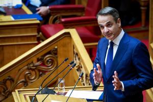 Ο Κυριάκος Μητσοτάκης στη Βουλή