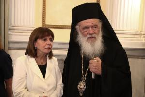 Η Κατερίνα Σακελλαροπούλου και ο αρχιεπίσκοπος Ιερώνυμος