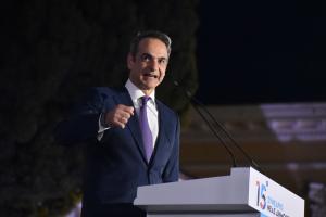 Ο Κυριάκος Μητσοτάκης στο συνέδριο της ΝΔ