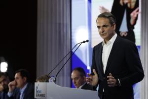 Ο Κυριάκος Μητσοτάκης στο συνέδριο της ΝΔ