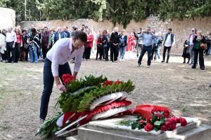 Ο Στέφανος Κασσελάκης στο Σκοπευτήριο Καισαριανής