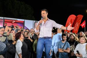 Ο Στέφανος Κασσελάκης σε ομιλία στη Θεσσαλονίκη