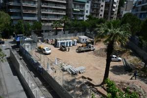 Εργοτάξιο για τη στάση του μετρό στην πλατεία Εξαρχείων