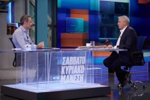 Συνέντευξη του Κυριάκου Μητσοτάκη στον τηλεοπτικό σταθμό Alpha και στον δημοσιογράφο Νίκο Μάνεση